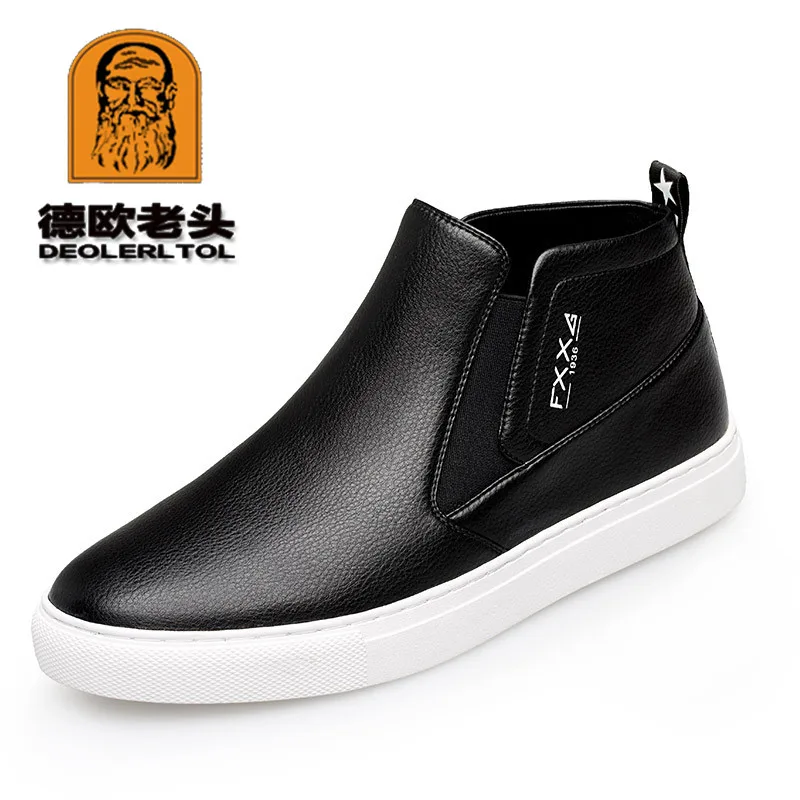 

2018 New Man Autumn Boots Soft PU Leather Brands Shoes Black 38-44 Anti Slip Man Quality Spring Autumn Boots