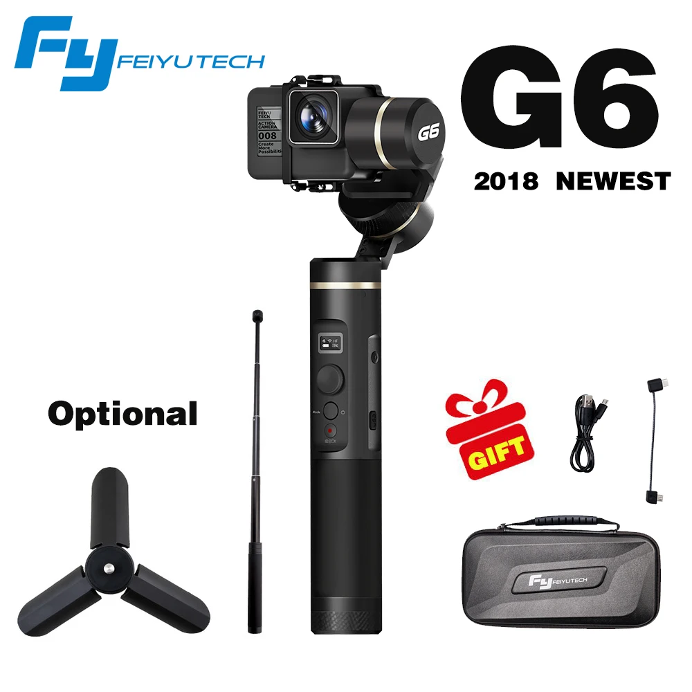 Feiyu G6 Экшн-камера Gimbal bluetooth Обновление версии для Gopro Hero6/5 RX0 крепление для спортивной камеры Xiao Yi PK гладкой Q 4 Vimble 2