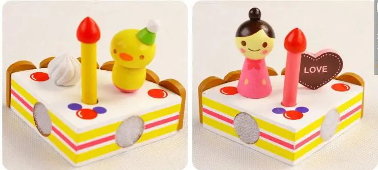 Классическая кухонная игрушка деревянная отделка торт детские конструкторы Деревянный Торт блоки моделей игрушки Дети обучающий воображаемый игрушки подарок