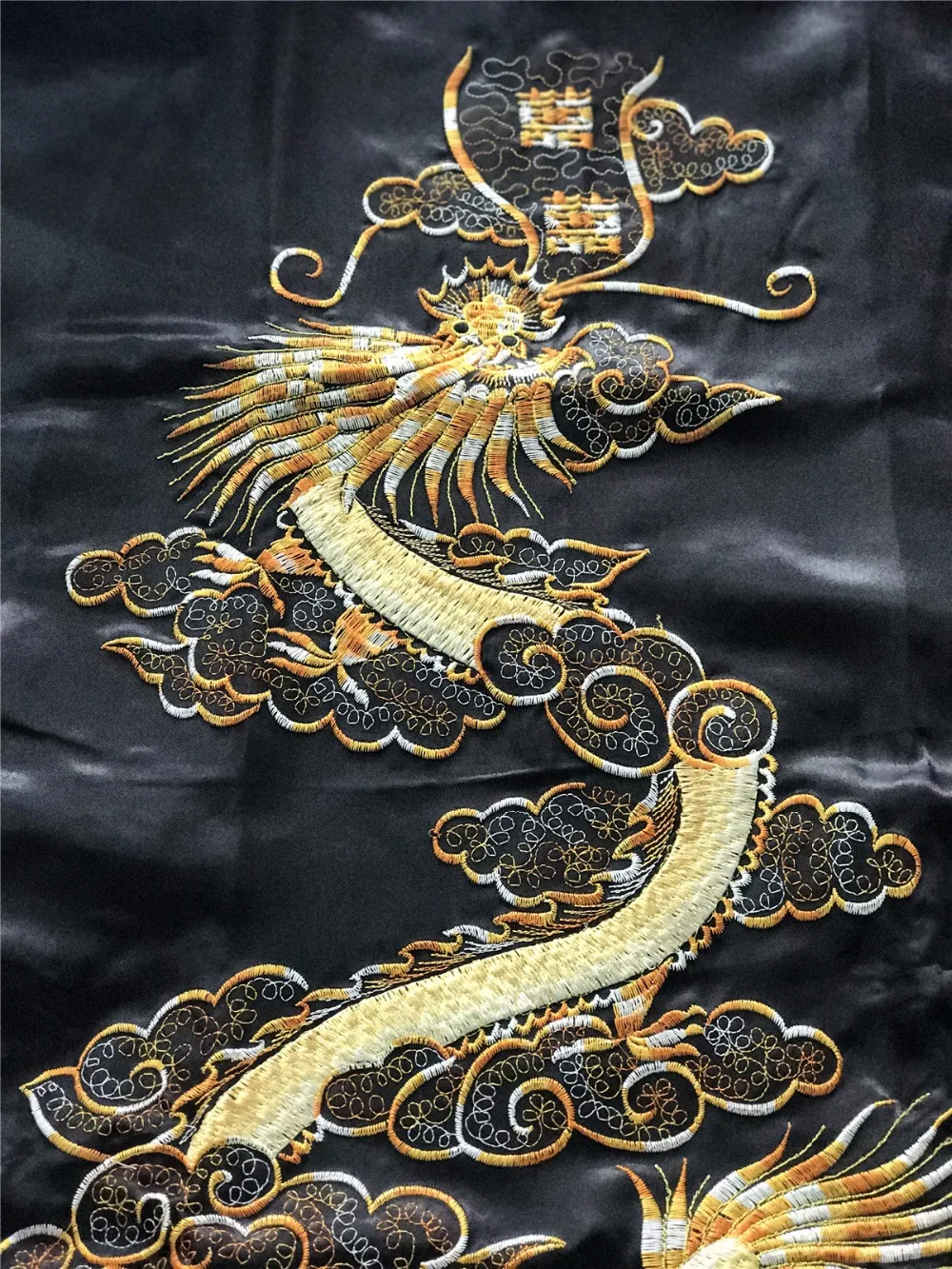Шанхай история китайский мужские сатин, полиэстер Одежда с вышивкой кимоно, ночная рубашка пижама с драконом M L XL XXL XXXL 5 цветов