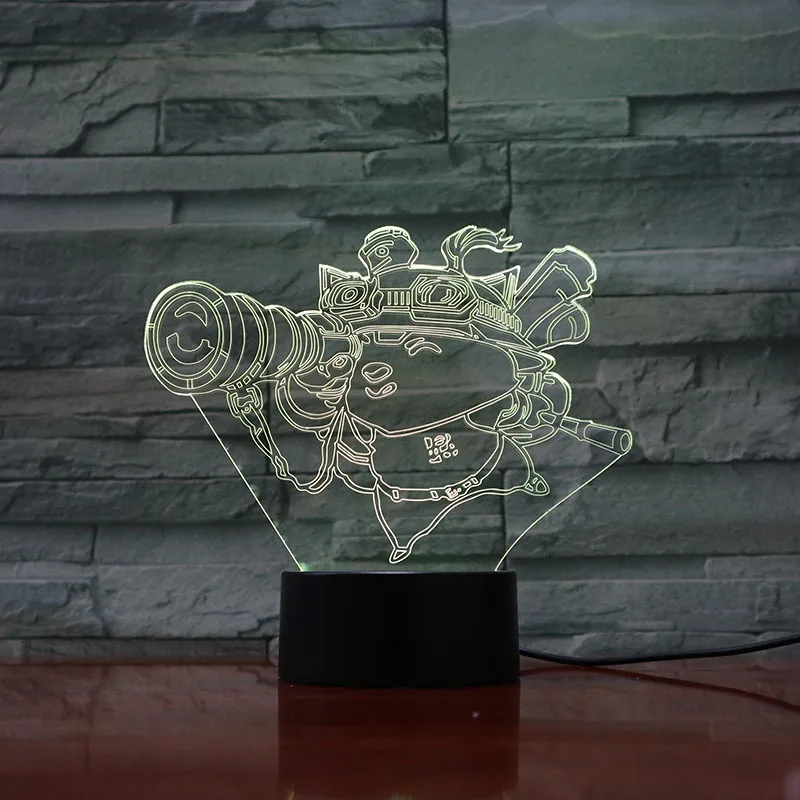 

League of Legends LoL Heros Table Lamp Bedroom Touch Sensor 7 Color Changing Child Kid Baby Kit Nightlight Teemo LED Night Light
