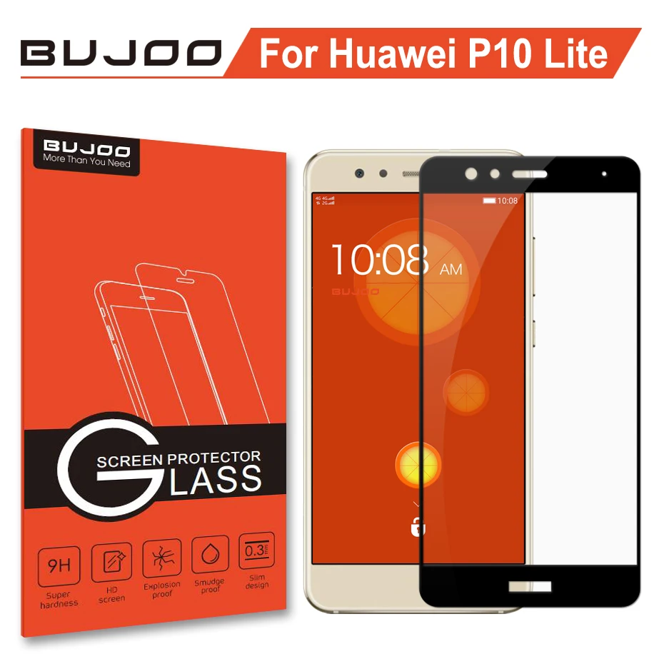 Оригинал BUJOO Real 2.5D 0 3 мм 9H HD полное покрытие защитное закаленное стекло для Huawei P10