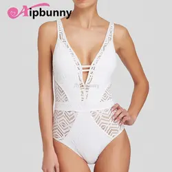 Aipbunny 2018 кружева сексуальные Mayo спинки Бикини Монокини Одна деталь Плавание костюм Для женщин Maillot De Bain Femme Плавание одежда купальный