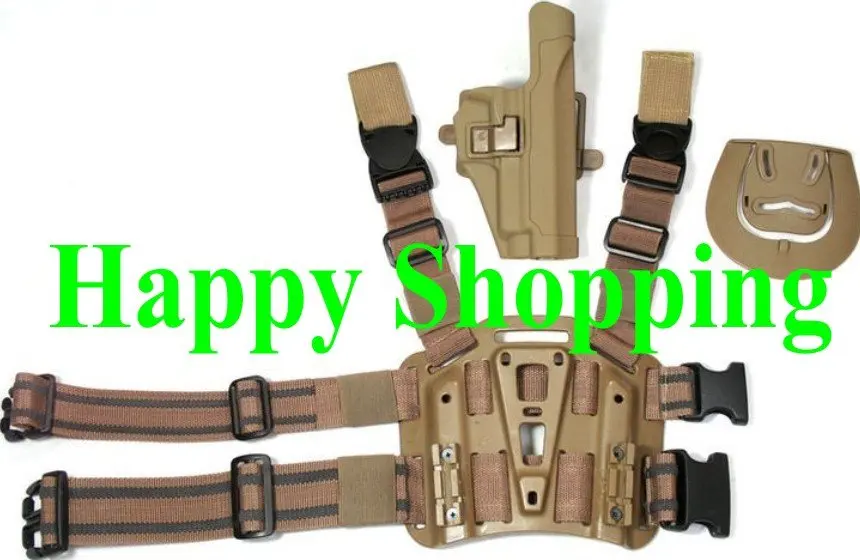 

P226 tactical puttee thigh belt drop Leg holster pouch Pistol for right hand Tan
