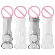 Soft Penis Cover Sleeve Extender Sexual Erection Transparent Delay Ejaculation Ultrathin Enlarger Enhancer For Male Gay Sex Toys