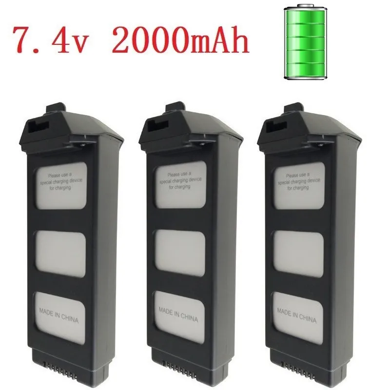 

Upgrade 7.4V LiPo Battery For MJX R/C Bugs 5W B5W RC Quadcopter Spare Parts 7.4v 2000mAH 25c Drone Battery For JJRC X5 Pro 3pcs