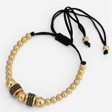 FAITHEASY Tide бренд черный Канат медные бусины плетеные браслеты циркониевый кулон черный сверлильный круг жемчужный браслет из медного бисера