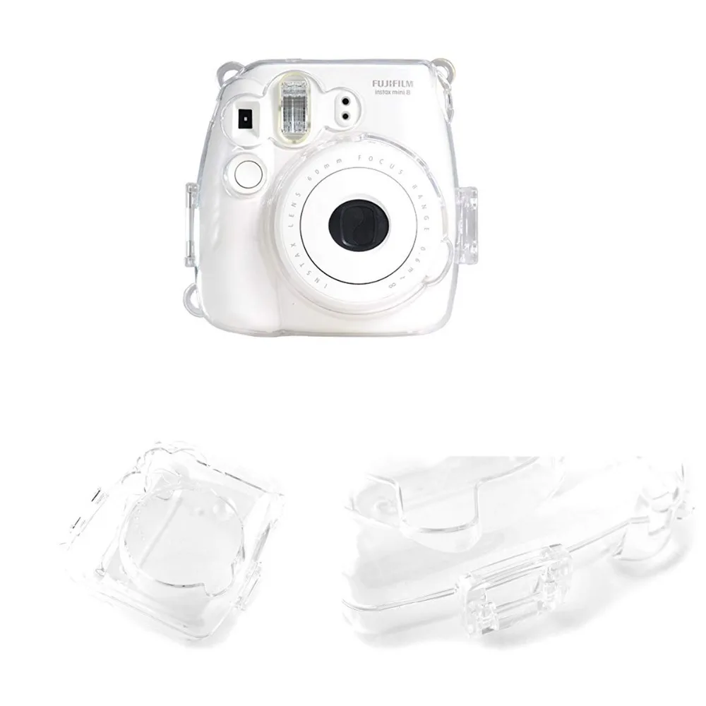 Блестящий цветной пластиковый защитный чехол для Fujifilm Instax Mini 9 mini 8 8+ мгновенная камера со съемным плечевым ремнем