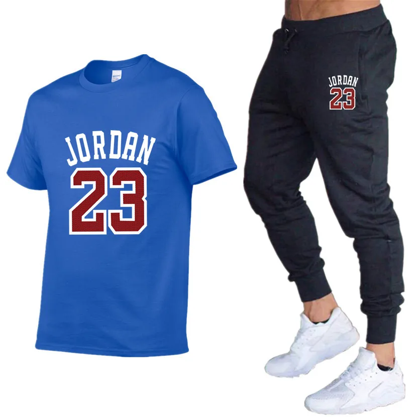 Мужская футболка с принтом Jordan 23 повседневный спортивный костюм из двух