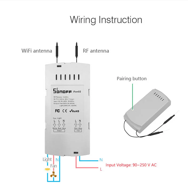 Sonoff IFan02: Convert Non Smart LED Ceiling Fan To WiFi ...