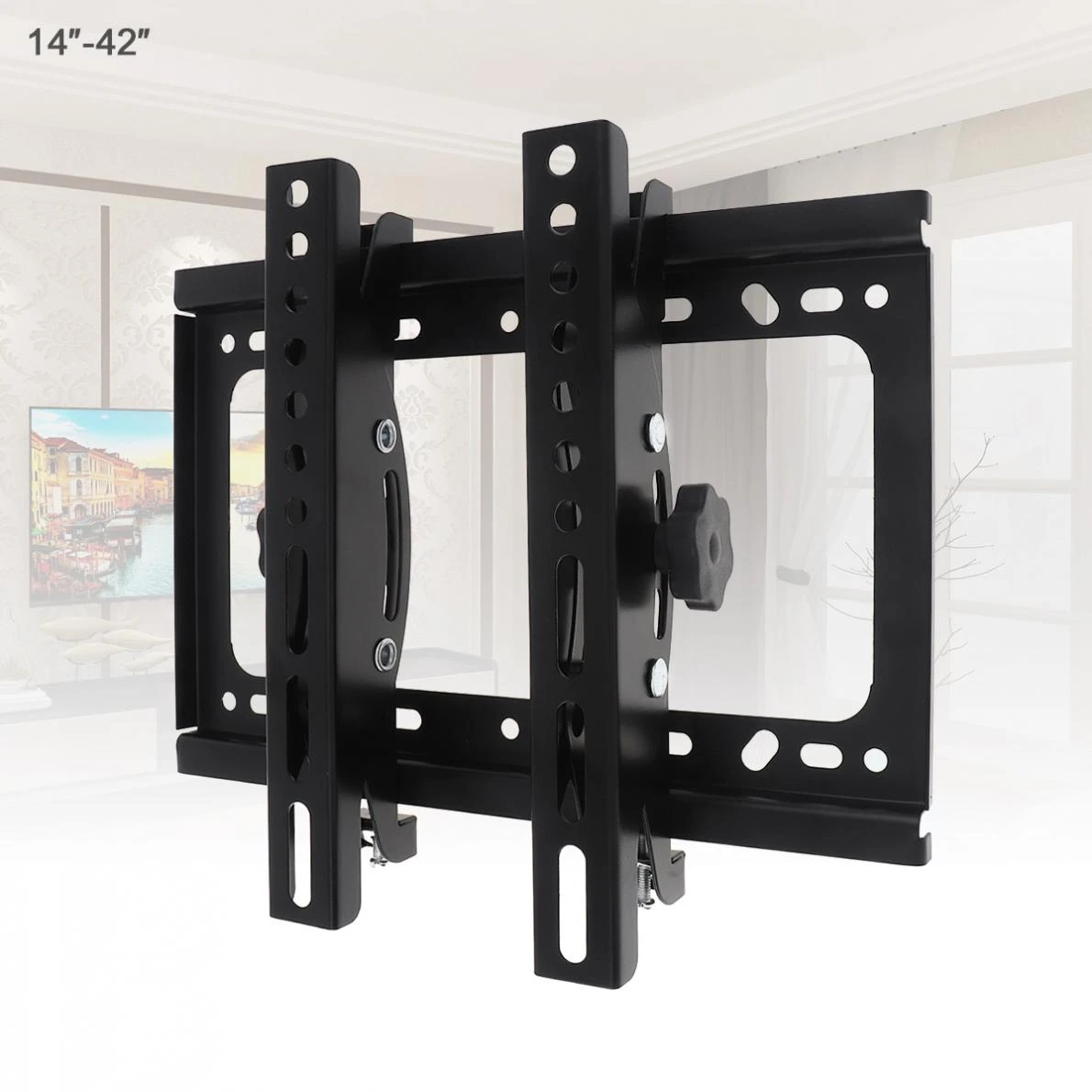 Soporte de pared para TV de 45KG, 14 42 pulgadas, marco de TV de Panel plano, inclinación de 15 grados con nivel para Monitor LCD LED, Pan plano| Soporte TV| - AliExpress