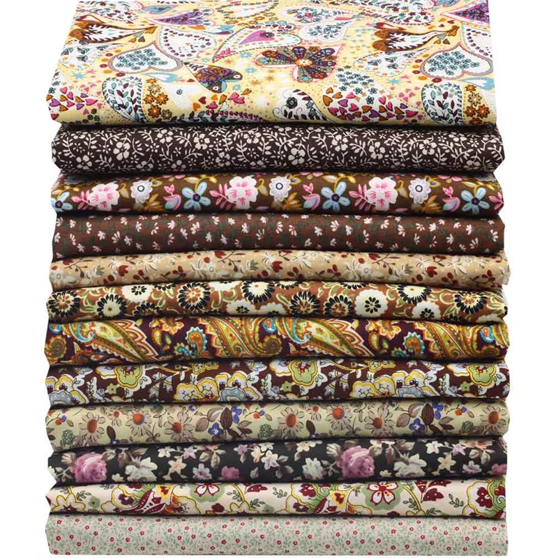 

12pcs 23*24cm/46*48cm Cotton Poplin Fabrics Flower Group Patchwork Fabric Crafts Tecidos Home Textile Sewing Group Clothing