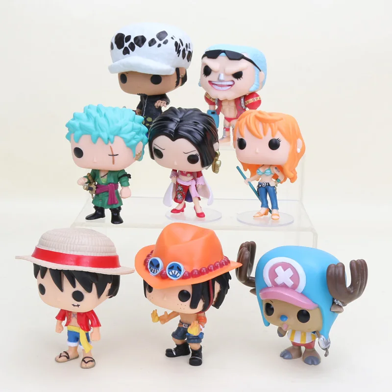 

10cm anime One piece pvc action figure luffy nami roronoa zoro franky big head doll Collection model toys gift for children