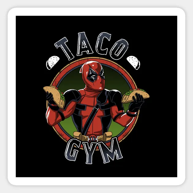 

1PCS Retro Taco Gym Sticker Cartoon For Car Sticker motorcycle refrigerator suitcase skateboard waterproof Decal