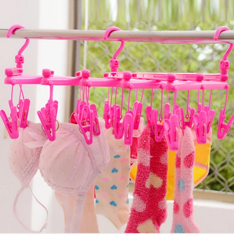 1 pcs New Hanging Foldable Multilayer Dryer 29 Clips Pin Laundry
