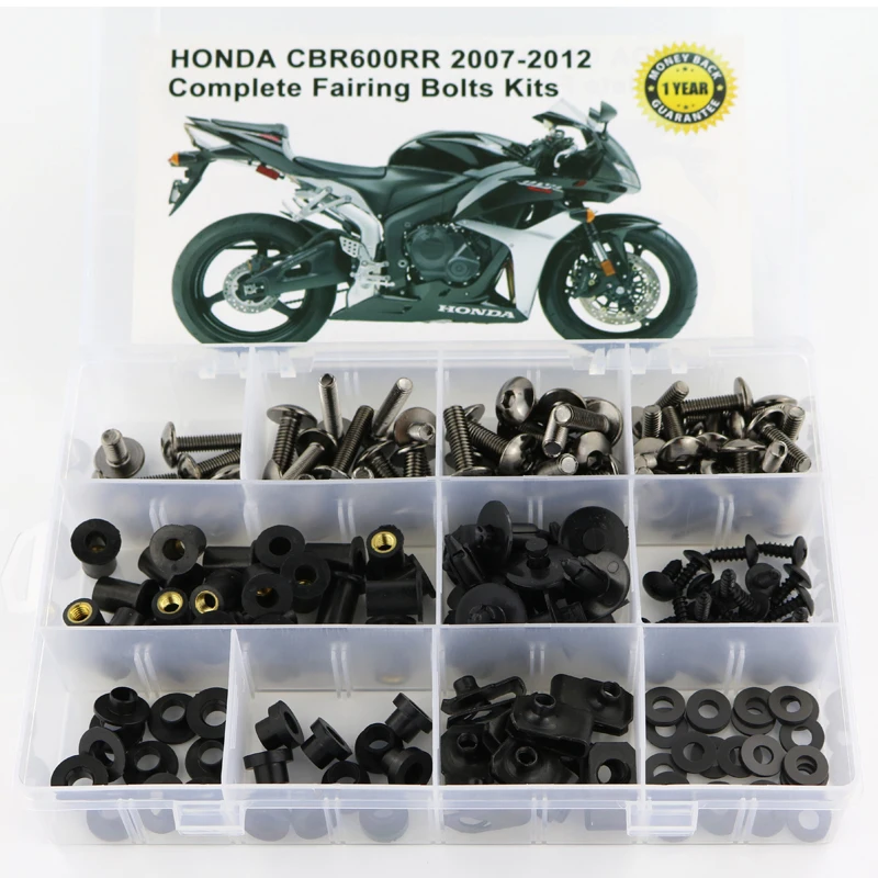 Для Honda CBR600RR CBR 600RR 2007 2008-2012 мотоцикл Полный Обтекатель Болты Комплект шайба крепежа стальные Обтекатели зажимы гайки OEM стиль - Цвет: Titanium