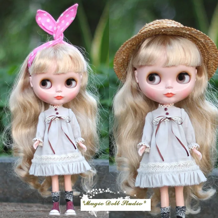 [MG528] Blythe Одежда для кукол# хлопковое кружевное платье подходит для Blythe Azone Licca Pullip кукольная одежда в розницу
