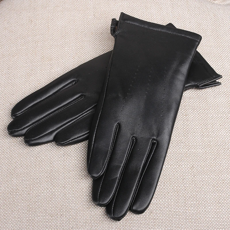 Magelier тачскрин высшего качества натуральная женские кожаные перчатки плюшевые теплые зимние женские перчатки митенки овчины перчатки 076