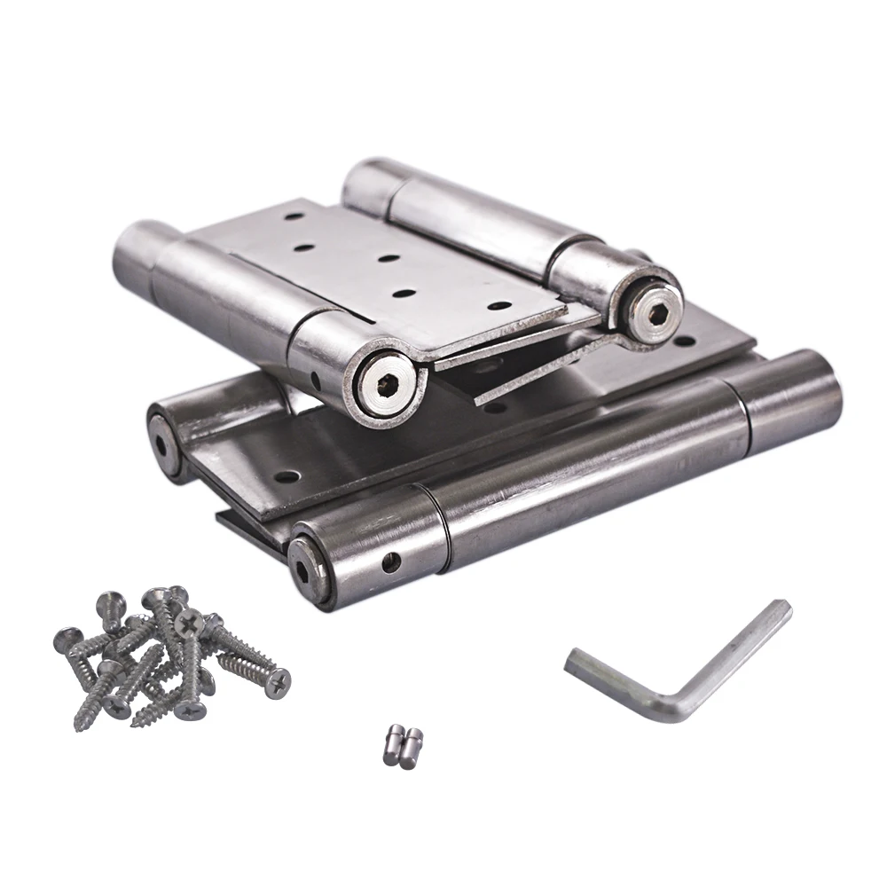 6 Inch Stainless Steel Automatic closing Double Action Silver Spring Door Hinges Adjustable