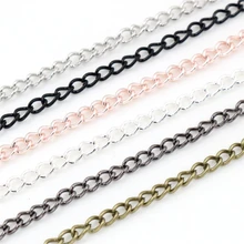 5 шт./лот, 4*3 мм, длина 70 см, 6 цветов, с покрытием, с застежкой-лобстером, ожерелье, соединитель для шармов, камея, кабошон, основа и лоток