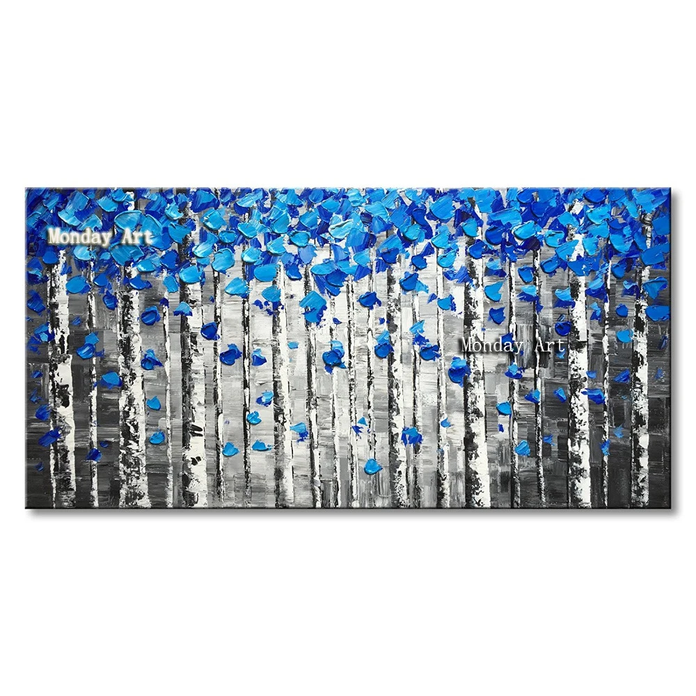 Handmade-3D-Textured-Birch-Trees-Canvas-Painting-Wall-Art-Abstract-Framed-Forest-Landscape-Tree-Wall (2)