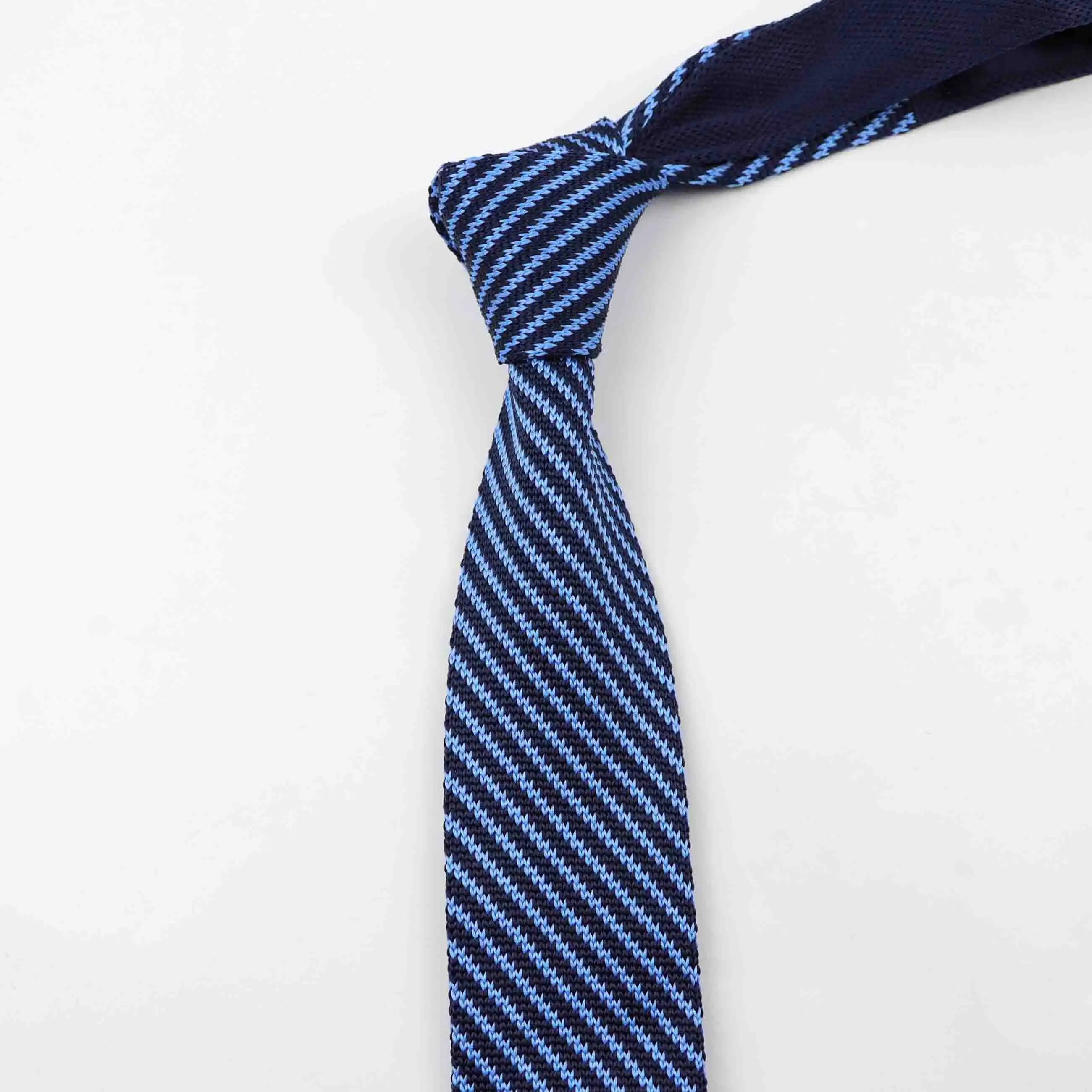 Мужские цветные вязаные галстуки, галстуки в диагональную полоску, цветные узкие тонкие тканые простые Узкие галстуки - Цвет: 18