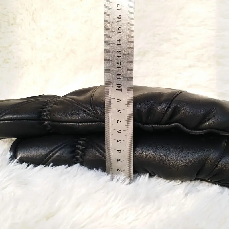 Women Leather gloves Sheepskin Boxing Gloves Bending Outdoor Thicken Warm Winter Gloves Double Warm Sport gloves Oversized size 