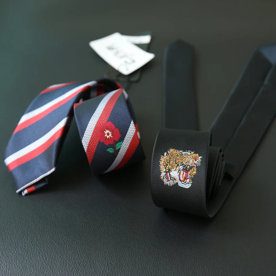 Вышитые узкие мужские галстуки с животными полиэстер жаккард тканный галстук тонкий галстук 5 см 6 см Gravata бизнес Свадебный галстук для мужчин