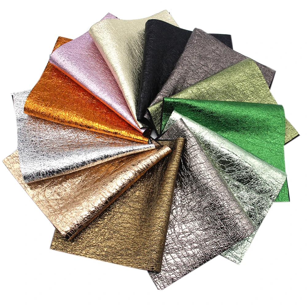 David accessories 20*33cm Burst Crack Metal Vinyl Artificial Faux Synthetic Leather Fabric DIY Garment HairBow HandBag 1Yc7072 | Дом и сад