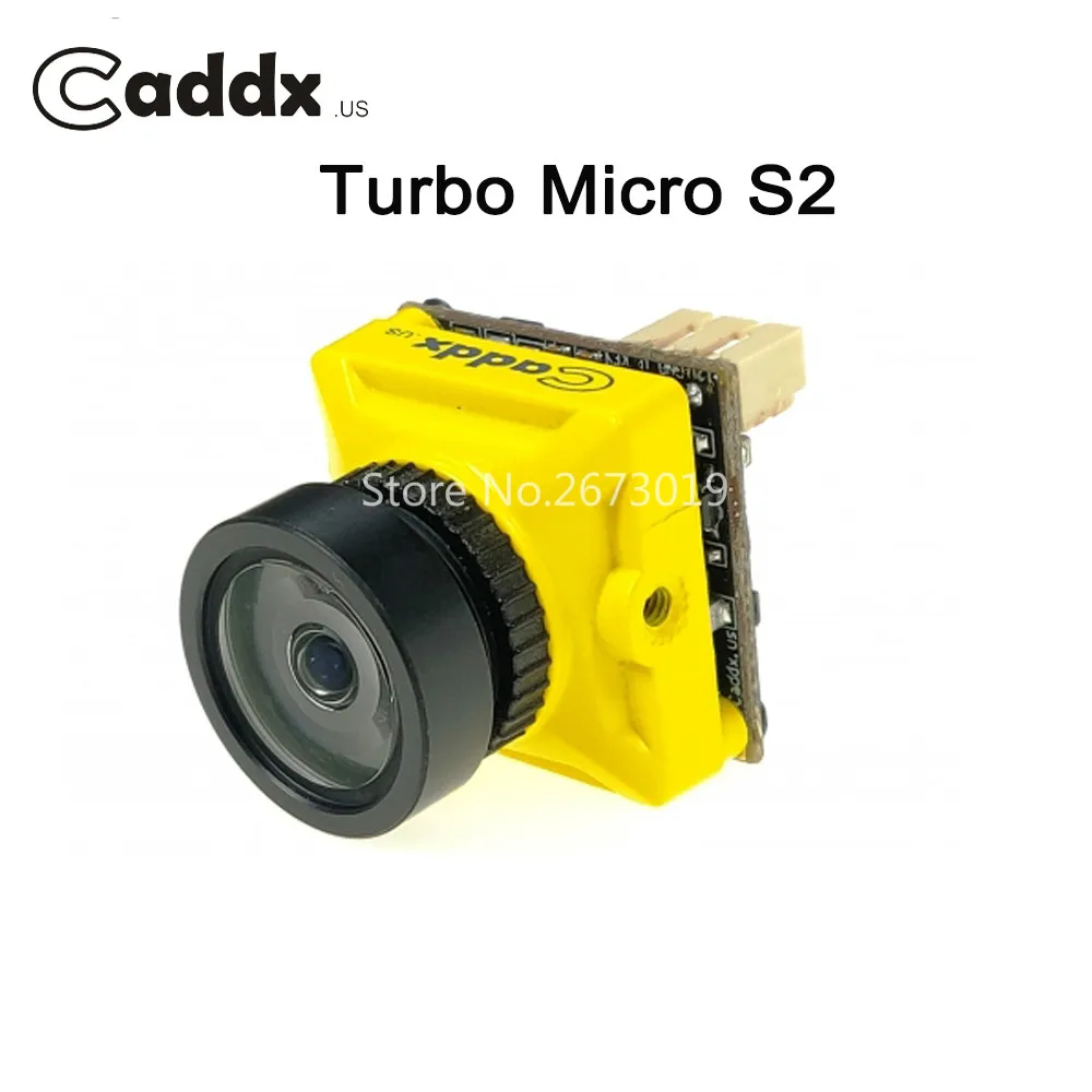 

Caddx Turbo Micro S2 2.1/1.8mm FPV Camera 4:3 PAL/NTSC Newest CCD Sensor with Ultra Low Latency Yellow for RC FPV Racing Drone