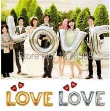 40 inch gold silver LOVE aluminum foil balloons large helium balloon party letters wedding decoration air