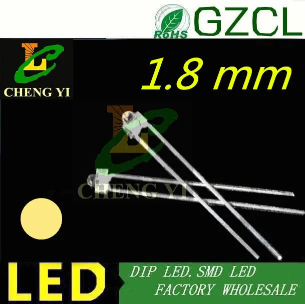 1,8 мм DIP СВЕТОДИОДНЫЙ красный светодиодный Диод прозрачный 2 мм Мини светодиод 2,0-2,2 В 620-630nm(CE& Рош
