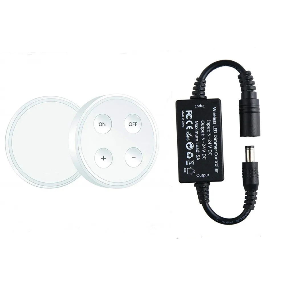 Wireless Dimmer Switch DC 5-24V LED for Strip Light String Light RV Boats  Yachts Led Light Control up to 30m