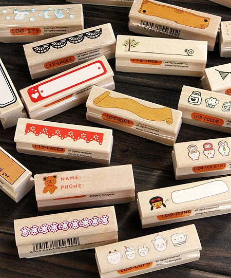 

(14 Styles Can Chose) DIY Photo Album Props Wooden Rubber Stamps For Handmade Scrapbook Photo Album