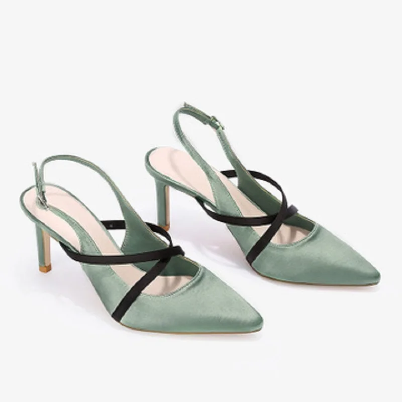 

2019 new shoes cross toe high heels