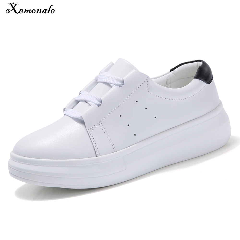 Xemonale-Women-Fashion-Sneaker-Flats-Platform-Casual-Shoes-Leather-Lace ...