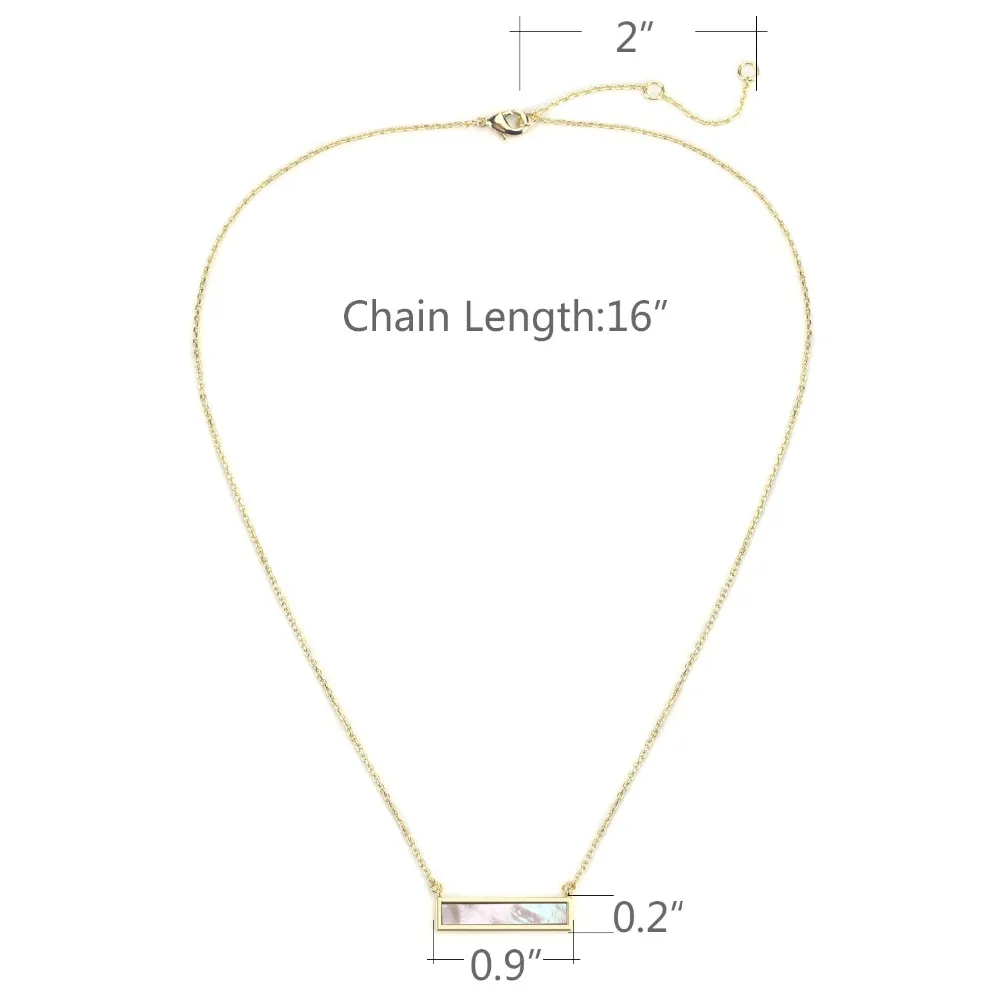 mother of pearl bar necklace