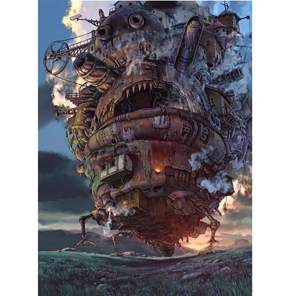 

Home Decoration Diy 5D Diamond Embroidery Howls Moving Castle Painting Picture Cross Stitch Full Square Drill Gift Wall Sticker