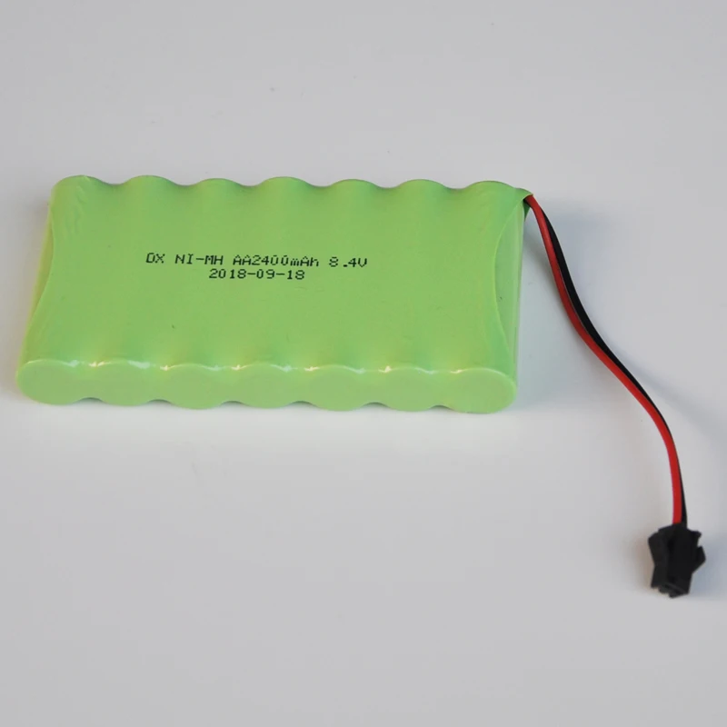 

1-2PCS Ni-Mh 8.4V AA rechargeable battery pack 2400mah AA cell for RC Car helicopter toys led light cordless phone SM plug