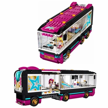 

684 Pcs 10407 Friends Pop Star Tour Bus Building Blocks 41106 Legoing Friends Figures Bricks Toys for Children Model Toys Gift