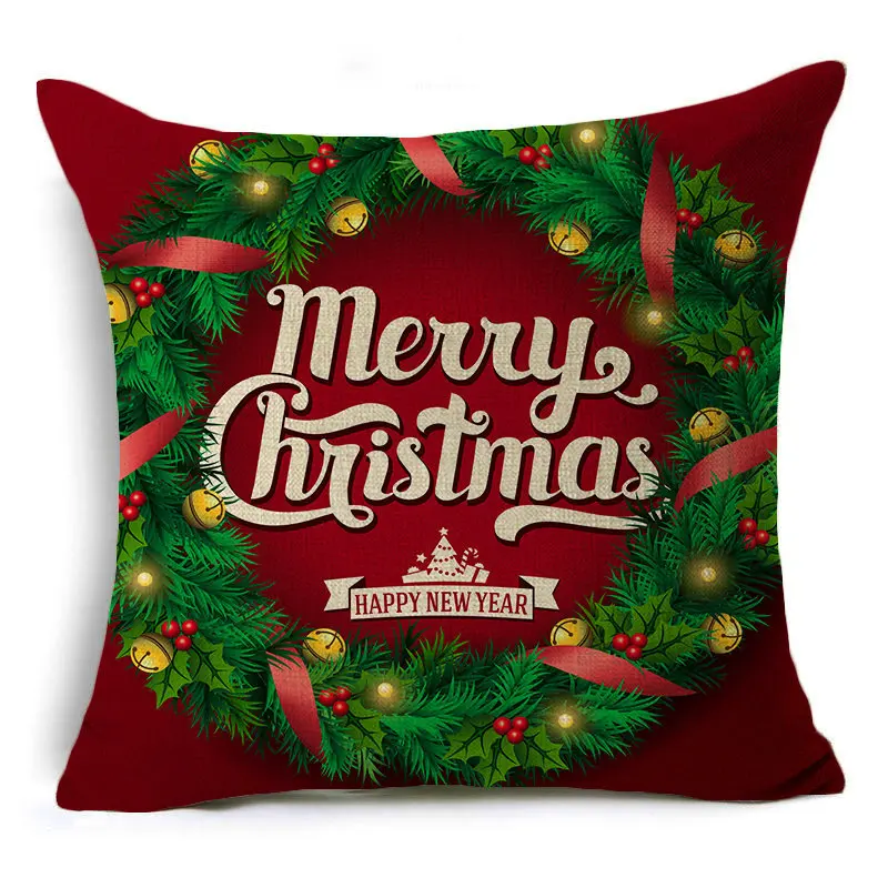 45x45 см, новогодний, рождественский подарок, чехол для подушки с рисунком лося и буквами, наволочка для дивана/автомобиля/кровати, поясная наволочка, декоративная наволочка для дома - Цвет: 23