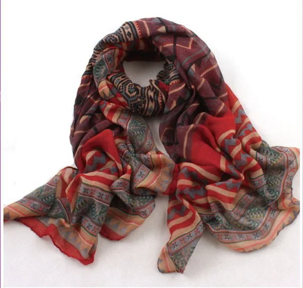 [Визуальные оси] Горячая Племенной шарф с ацтекским орнаментом мусульманский женский шарф-снуд на голову, хиджаб