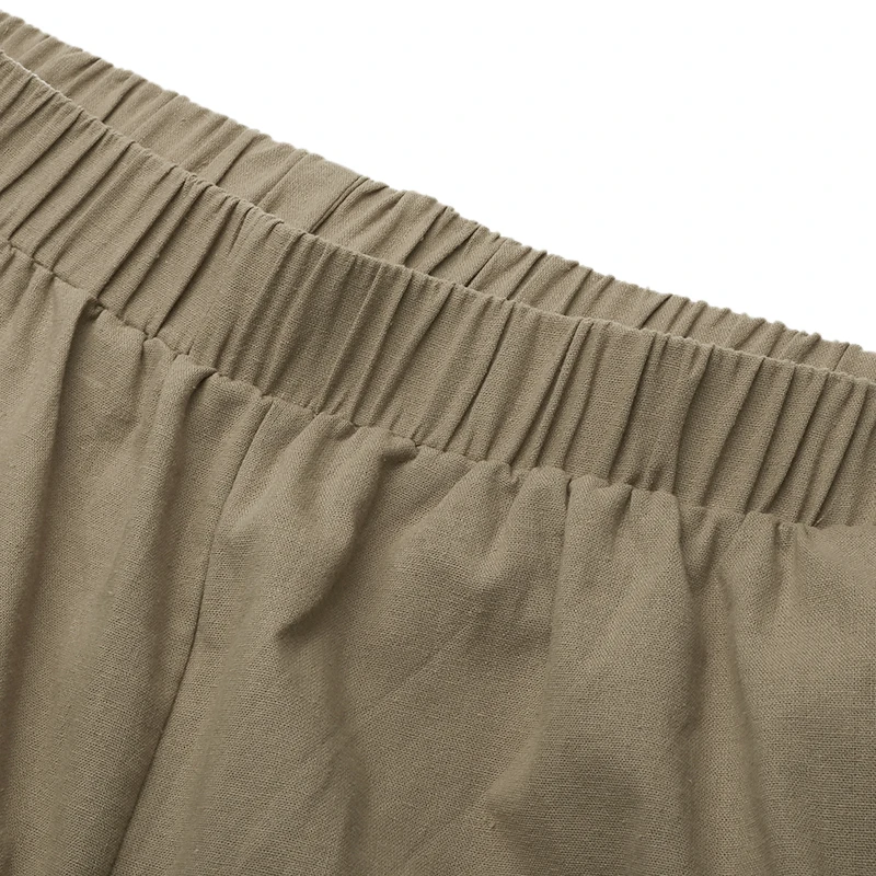 S-5XL Women Fashion Loose Long Pants Cotton Linen Solid Wide Leg Pants With Pockets Ladies Casual Summer Autumn Baggy Trousers