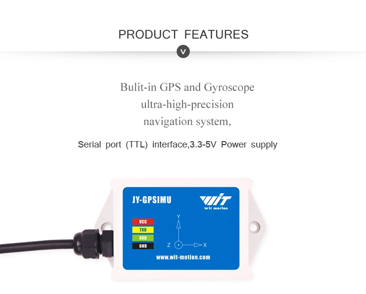 Witmotion WTAHRS2 высокой стабильностью 10-axis GPS-IMU навигации Системы, Bulit в акселерометр+ электронный гироскоп+ магнитометр+ барометр