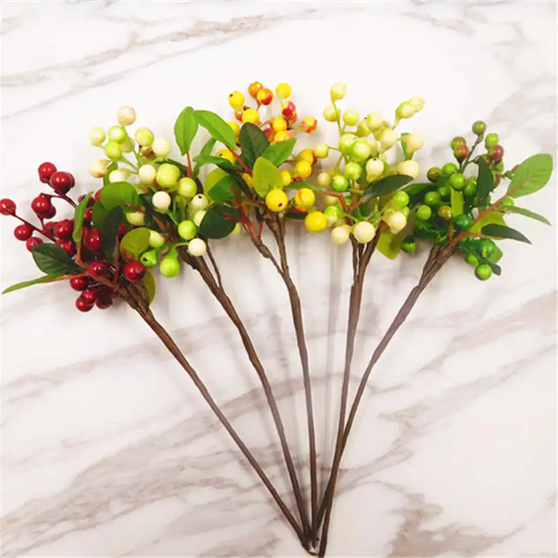 HINDJEF 1pcs/(20 cm/beam) artificial foam small berry bouquet wedding home decoration DIY wreath simulation flower | Дом и сад