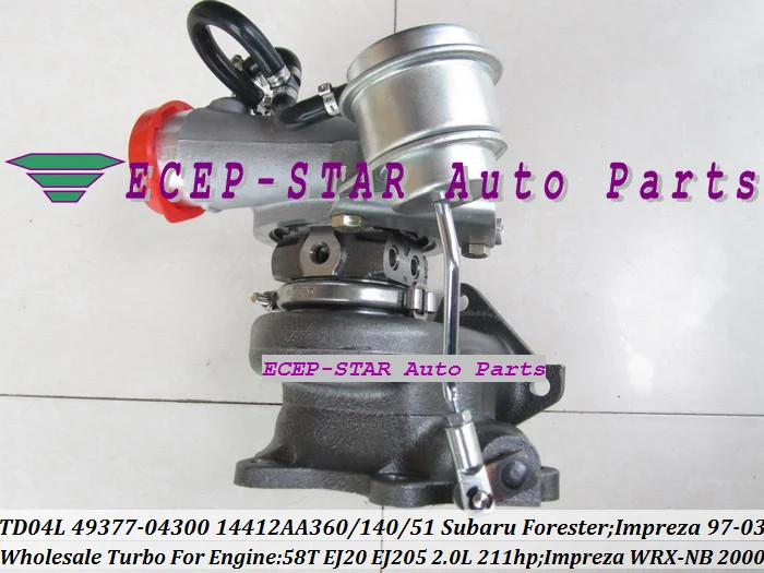 TD04L 49377-04300 49377-04100 14412-AA151 Турбокомпрессор Для SUBARU FORESTER 98-04, автомобильные аксессуары, брелок для автомобиля SUBARU, 97-03 WRX-NB 2000 58 T EJ205 2.0L 211HP