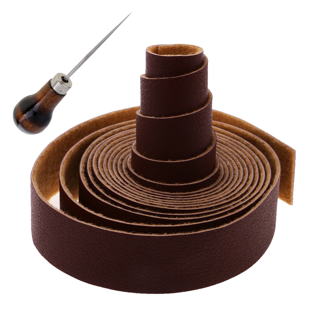  10 Meters 20mm Leather Strap Leather Craft & Stainless Steel Awl For Belt Bag Leathercraft Accessories