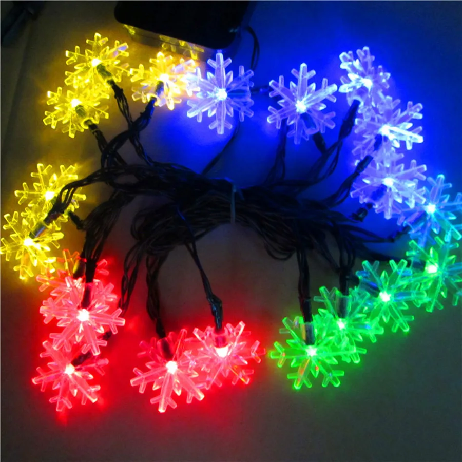20/30 LED Snowflake Shaped Led Solar Light for Outdoor Garden Christmas Tree Decorations New Year's Day Lighting String HG-45 20/30 LED Snowflake Shaped Led Solar Light for Outdoor Garden Christmas Tree Decorations New Year's Day Lighting String HG-45
