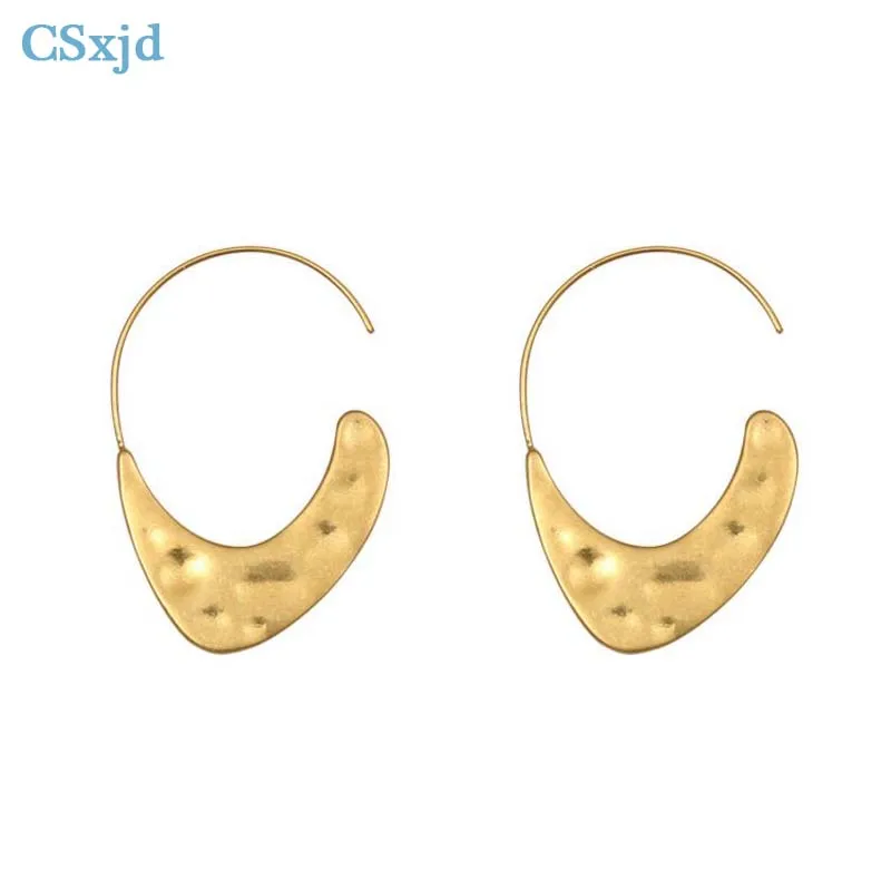 

CSxjd Metallic copper simple geometric walk show retro matte face earrings
