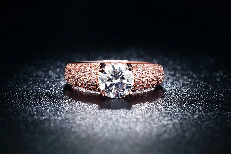 DODO Vintage Elegant Engagement Ring For Women Rose Gold Color Round CZ Rings For Prom Crystal Alliance Anillos Mujer Hot KDR3 (2)
